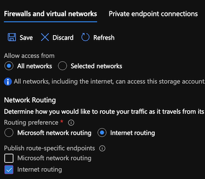 azure storage account networking