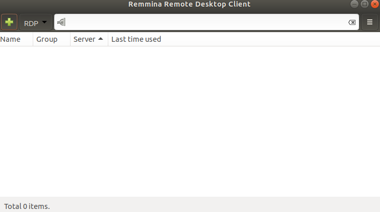 remmina green plus button